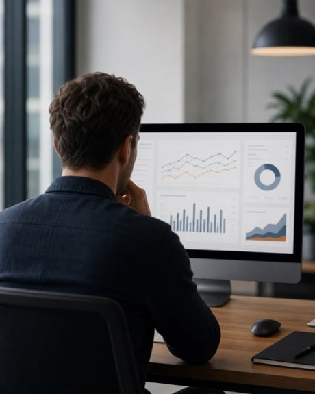 An HR lead reviewing wellness standings on a dashboard