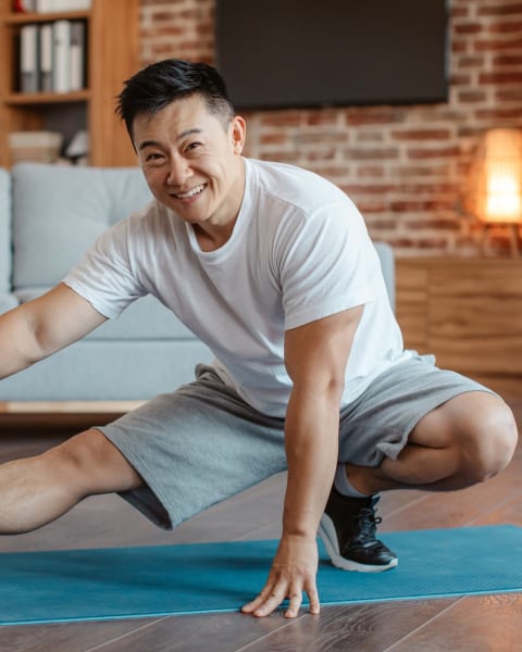 Employee completing a fitness workout