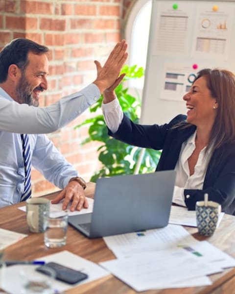 An HR lead reviewing engagement and planning a nudge