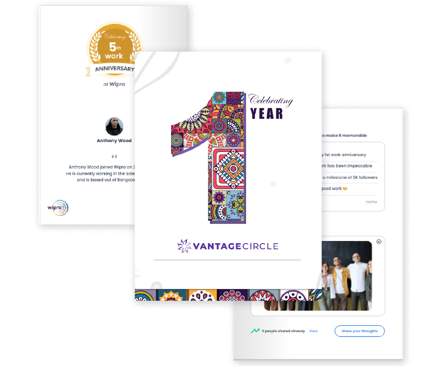 Service Yearbook by Vantage Circle celebrating an employee's work anniversary