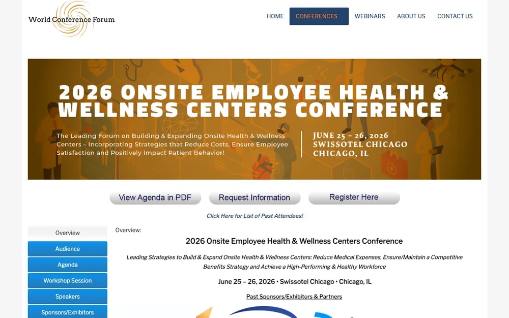 Onsite Employee Health and Wellness Centers Conference 2026 homepage by World Congress Forum , June 25-26 at Swissotel Chicago