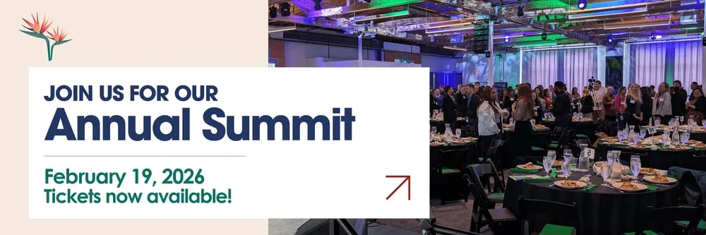 Wellbeing Think Tank Summit 2026 promotional banner , Join Us For Our Annual Summit, February 19, 2026 with event venue photo showing attendees at round tables