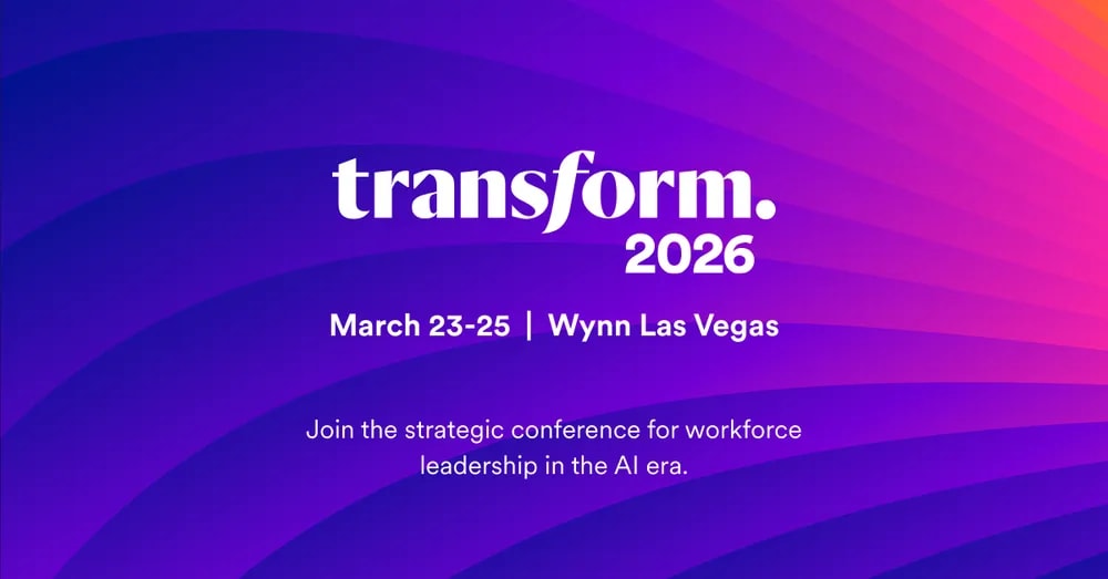 Transform 2026 conference promotional banner , March 23-25 at Wynn Las Vegas, purple gradient design with event logo and dates