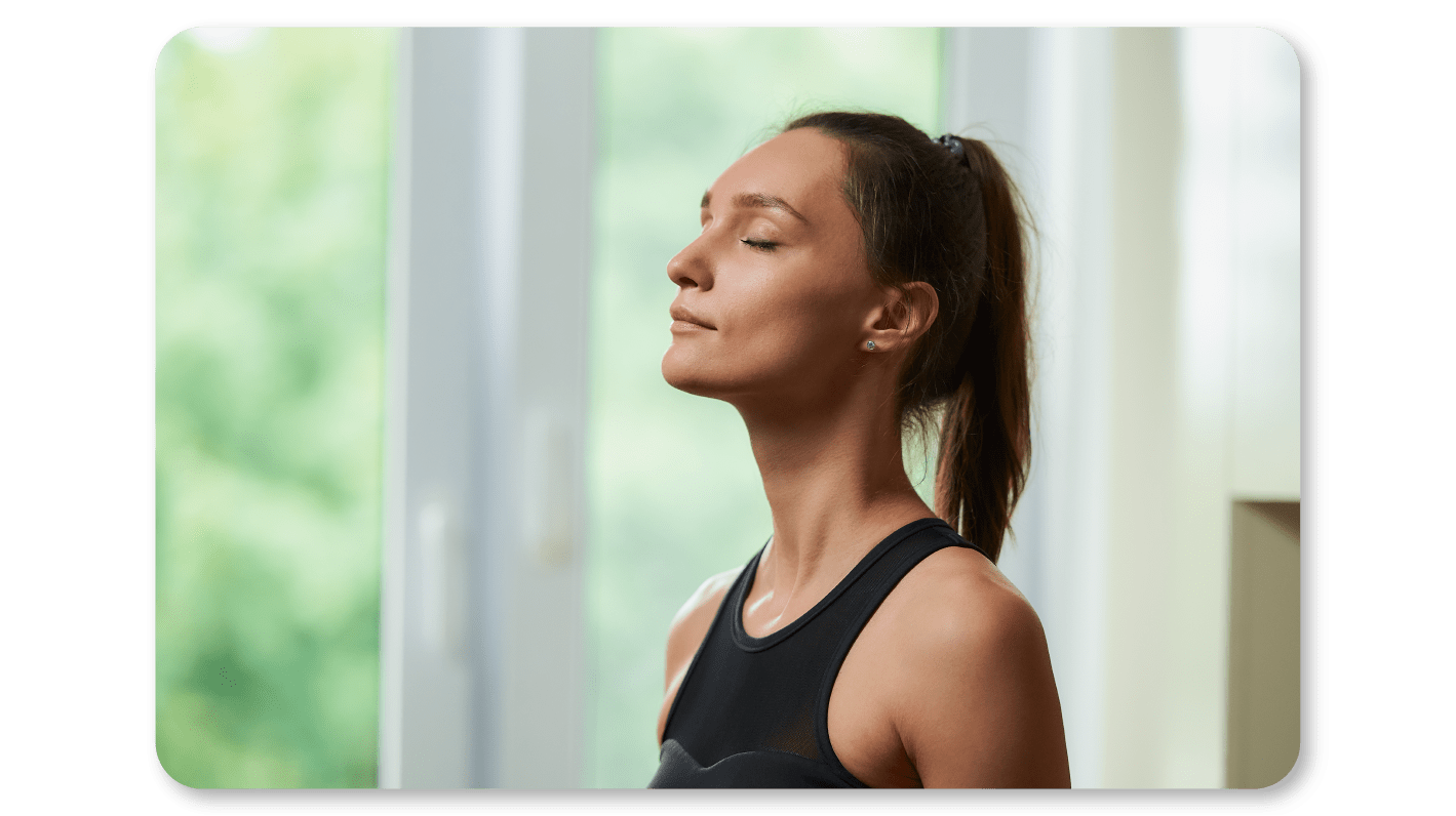 A Woman Practicing Mindful Breathing to Combat Anxiety and Depression