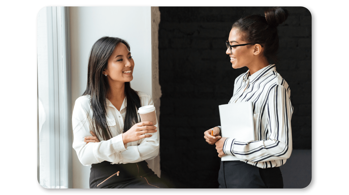 A Woman Practicing Mindfulness Exercises at Work through Mindfully Listening to Others