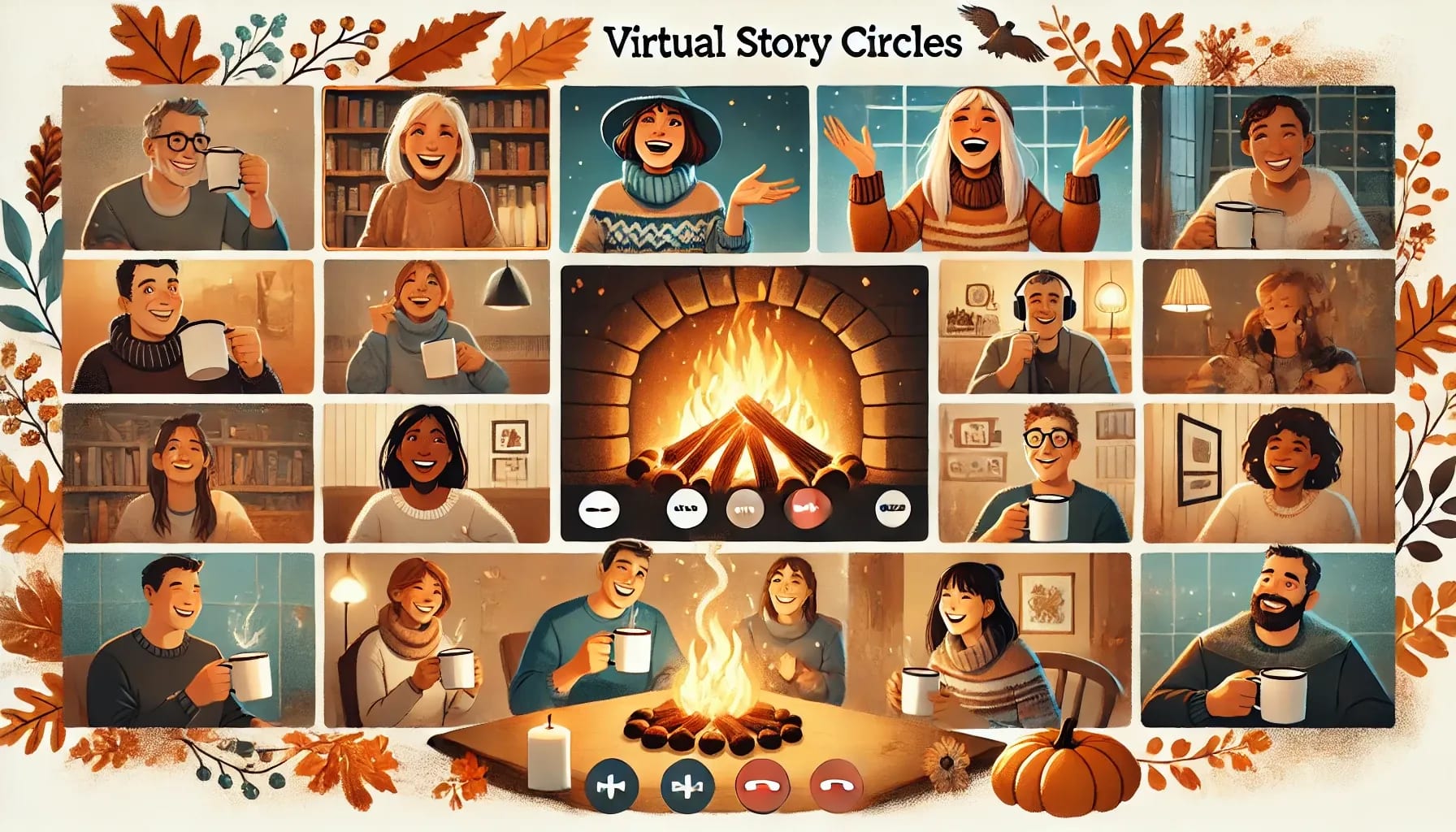 Employees hosting Campfire Story Circles as a part of Fall Wellness Challenge Ideas