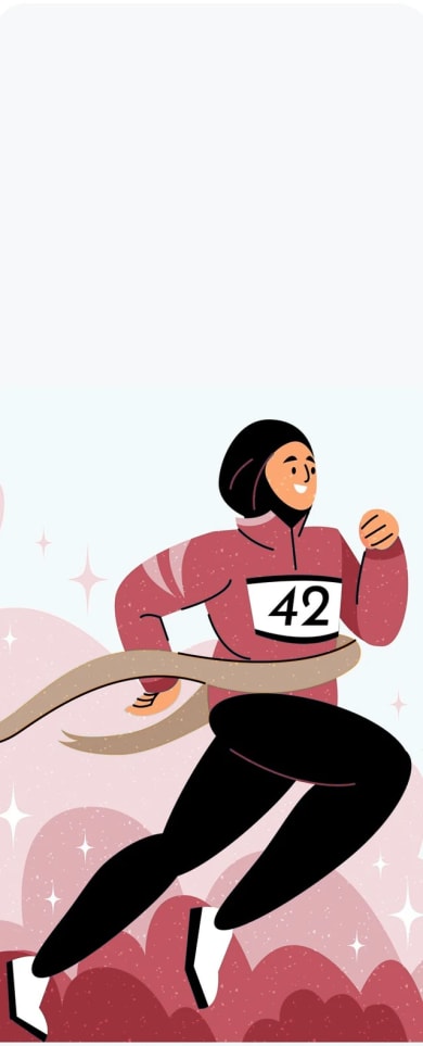 A runner breaking the finish tape