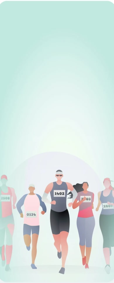 A field of runners setting off together
