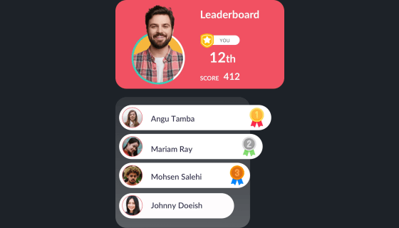 Vantage Fit step challenge leaderboard interface