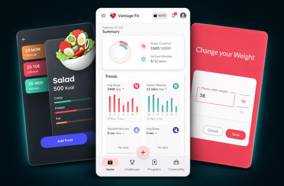 Weight loss challenge challenge on Vantage Fit