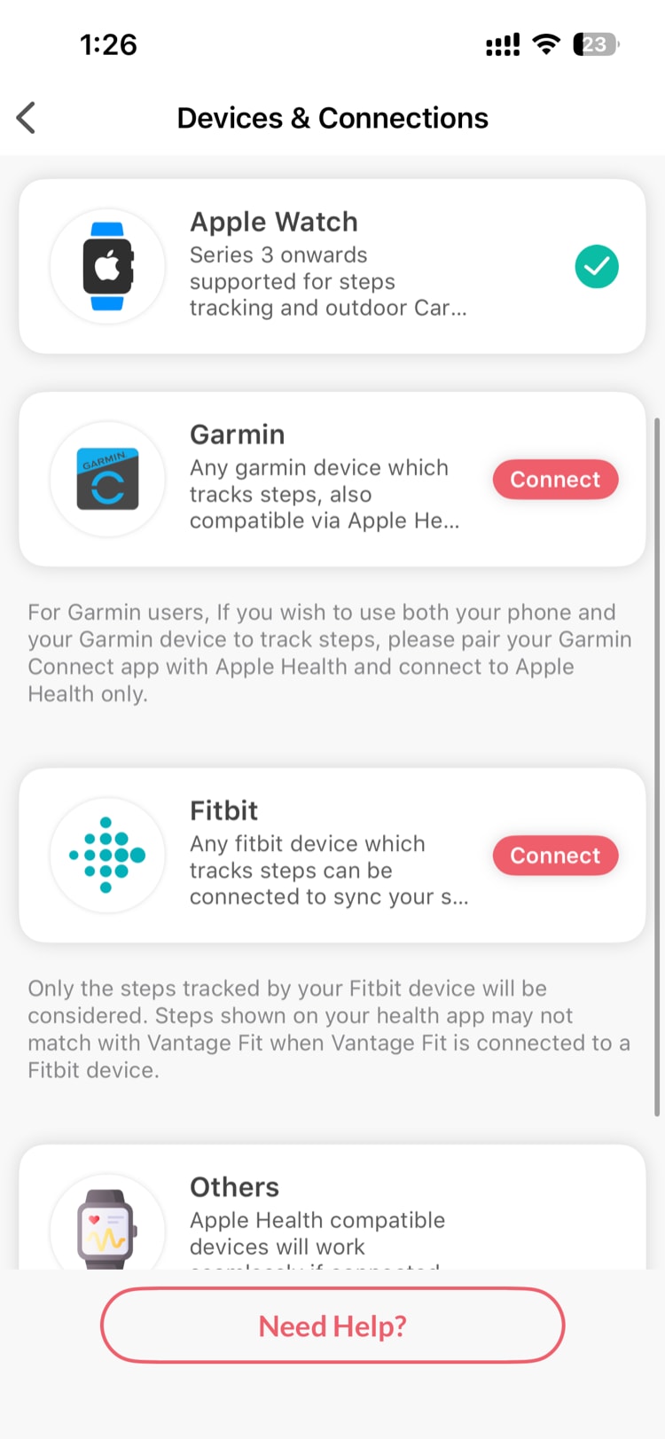 Device Management screen showing connected device status