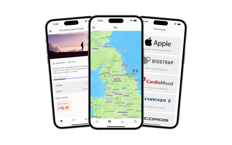 Myles Wellbeing step tracking app interface