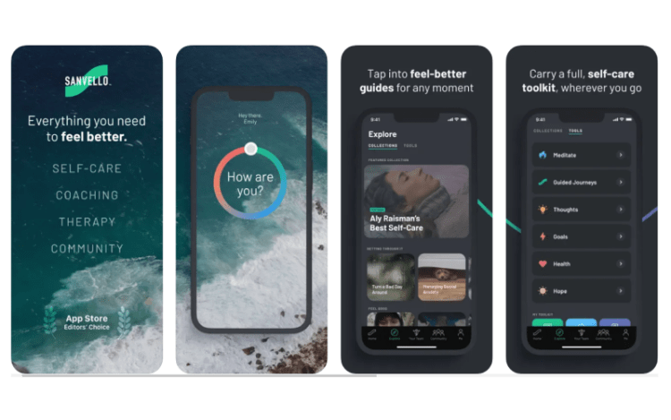 Sanvello mental health app interface