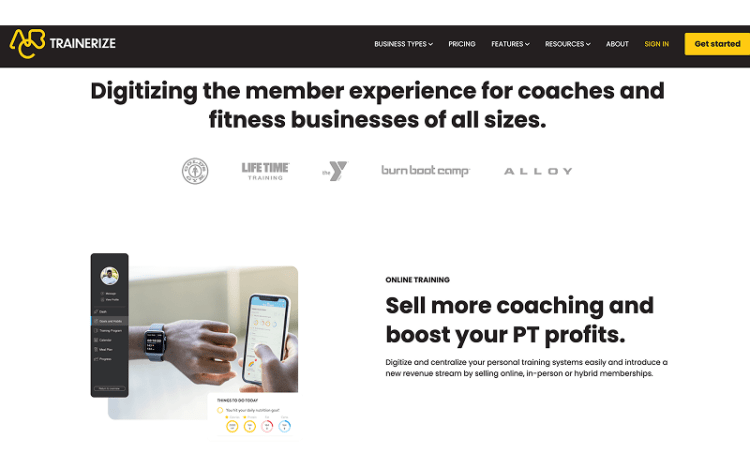 Trainerize app screenshot
