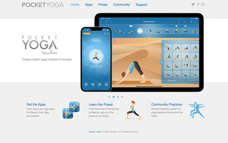 Interfaz de Pocket Yoga