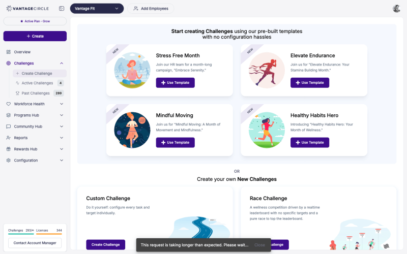 Challenge format selection screen