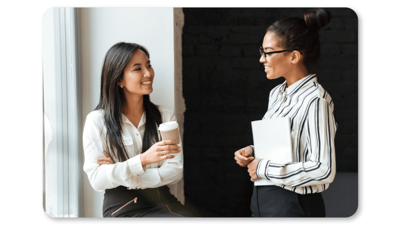 A Woman Practicing Mindfulness Exercises at Work through Mindfully Listening to Others
