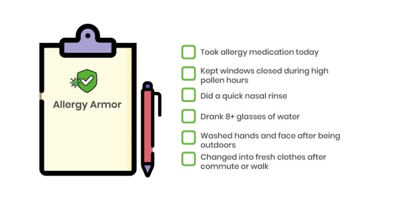 Spring Allergy Tracking Checklist