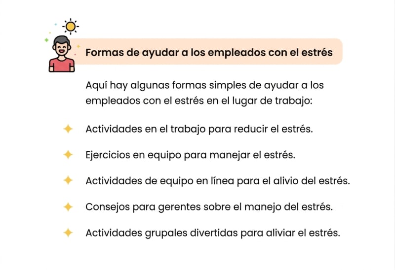 Formas de ayudar a los empleados con el estrés