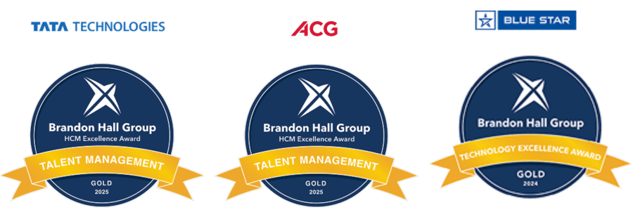Brandon Hall HCM Excellence Awards — Tata Technologies, ACG, Blue Star (Talent Management Gold 2025, Technology Excellence Gold 2024)