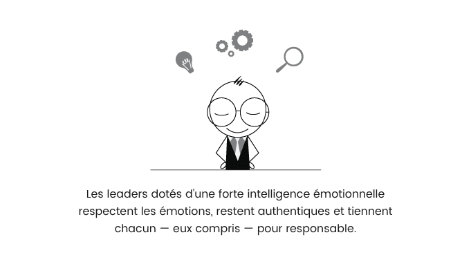 Les leaders dotés d’une forte intelligence émotionnelle respectent les émotions et restent authentiques