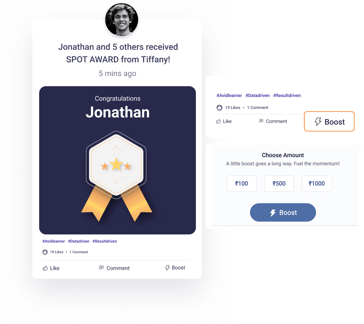 Amplify recognition beyond the moment