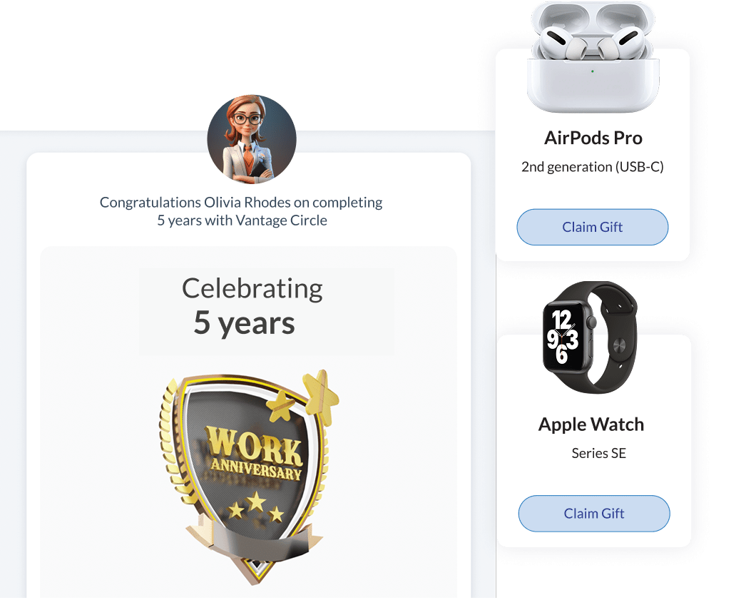 Exclusive digital milestone catalog sourced live through Amazon for long service awards