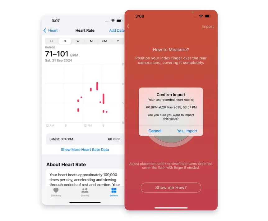 Heart-Rate Import (Apple Health)
