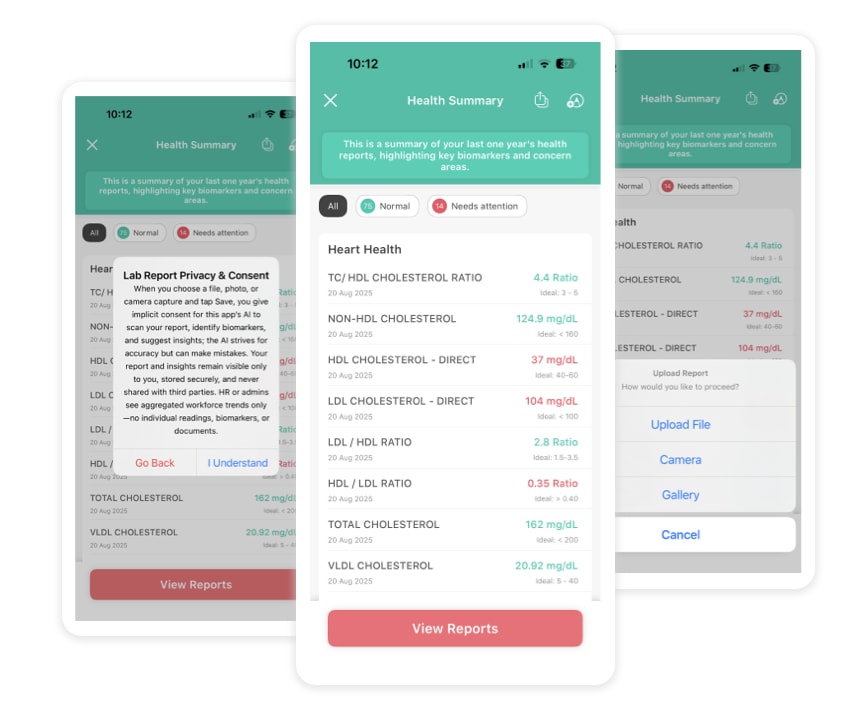 Lab Report Upload & Workforce Health Insights 