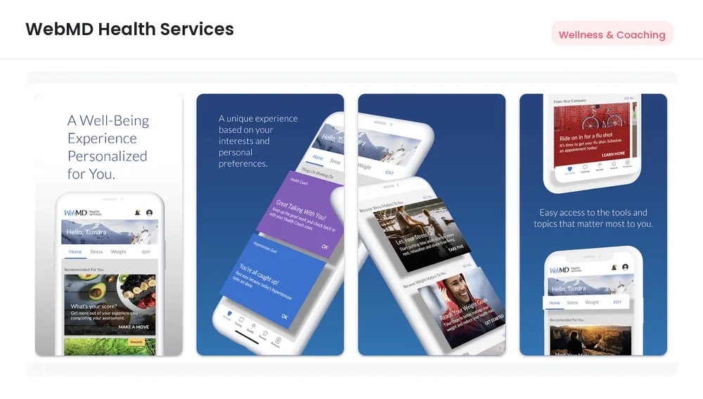 WebMD Health Services wellness platform interface