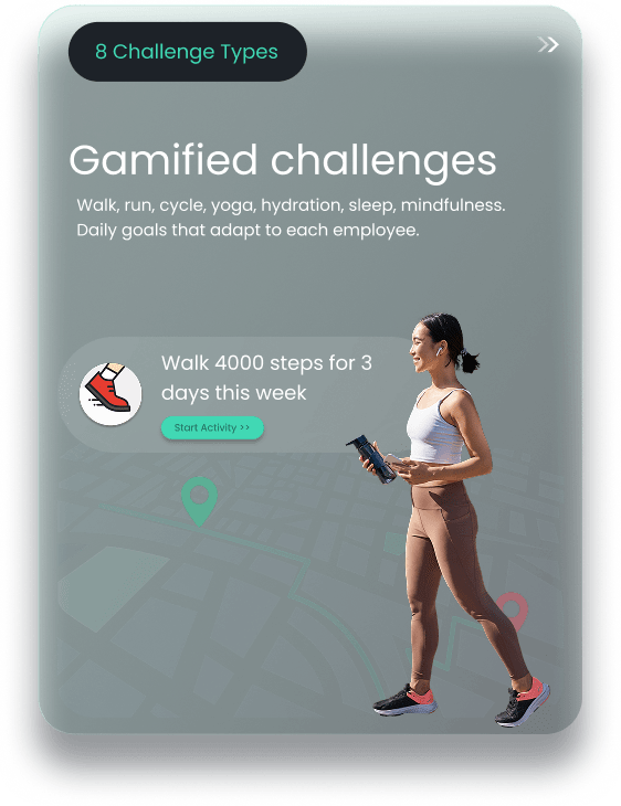 Vantage Fit gamified challenges — 8 challenge types