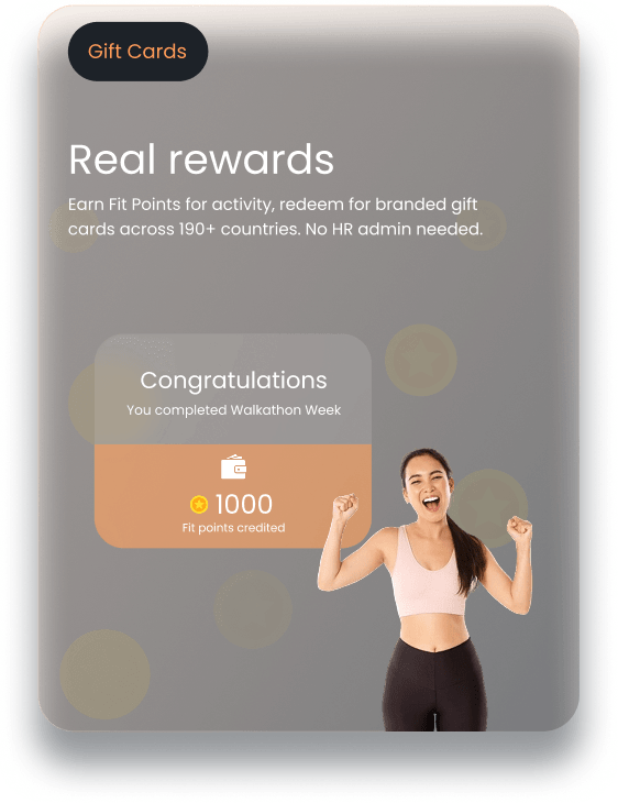 Vantage Fit real rewards — gift cards