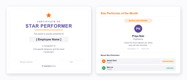 Star Performer Template
