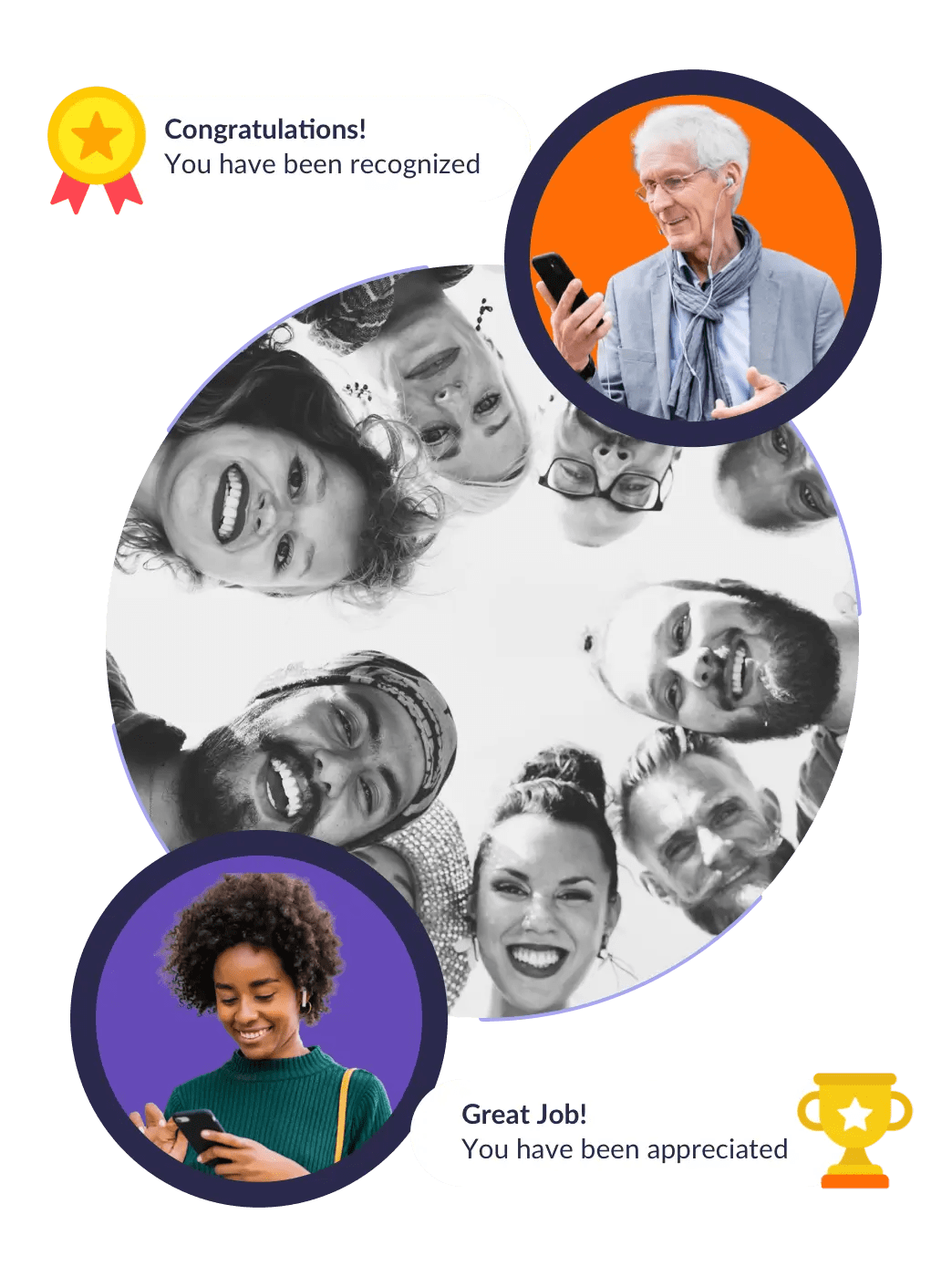 Employees celebrating with excitement and joy as they receive rewards and recognition in a company