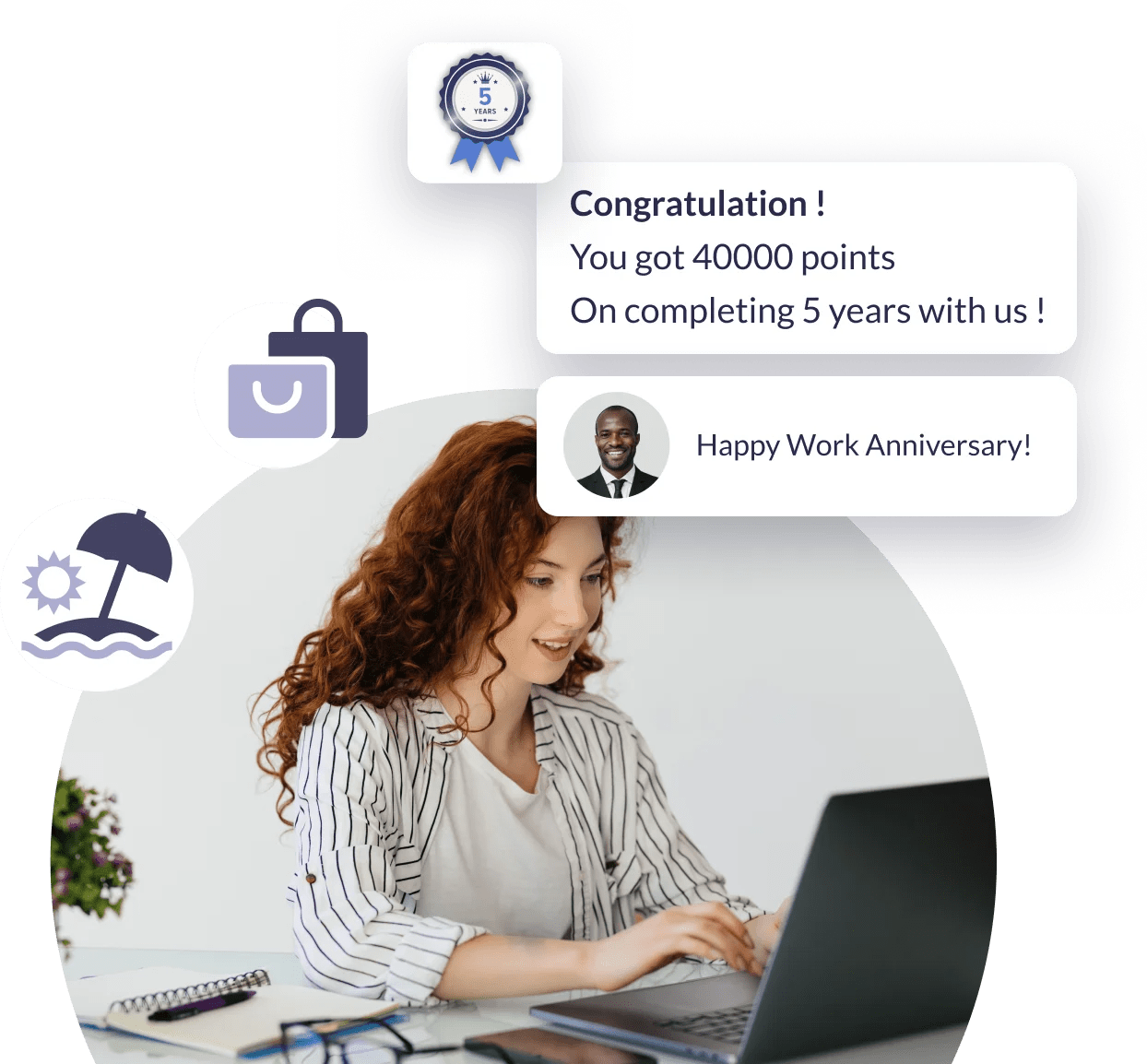 Collaborateur recevant 40 000 points Vantage Recognition à l'occasion de ses 5 ans d'ancienneté