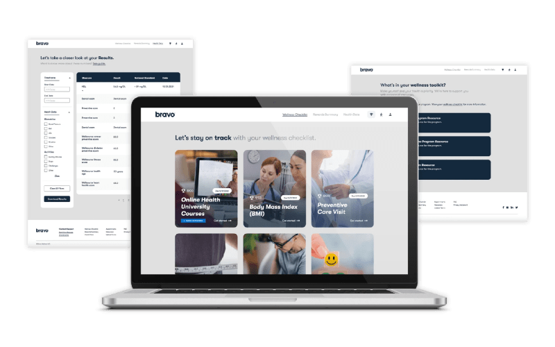 Bravo Wellness interface