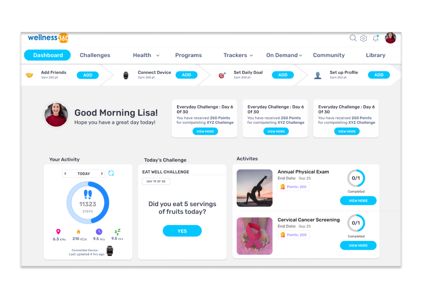 Wellness360 interface
