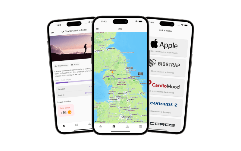 Myles Wellbeing step tracking app interface