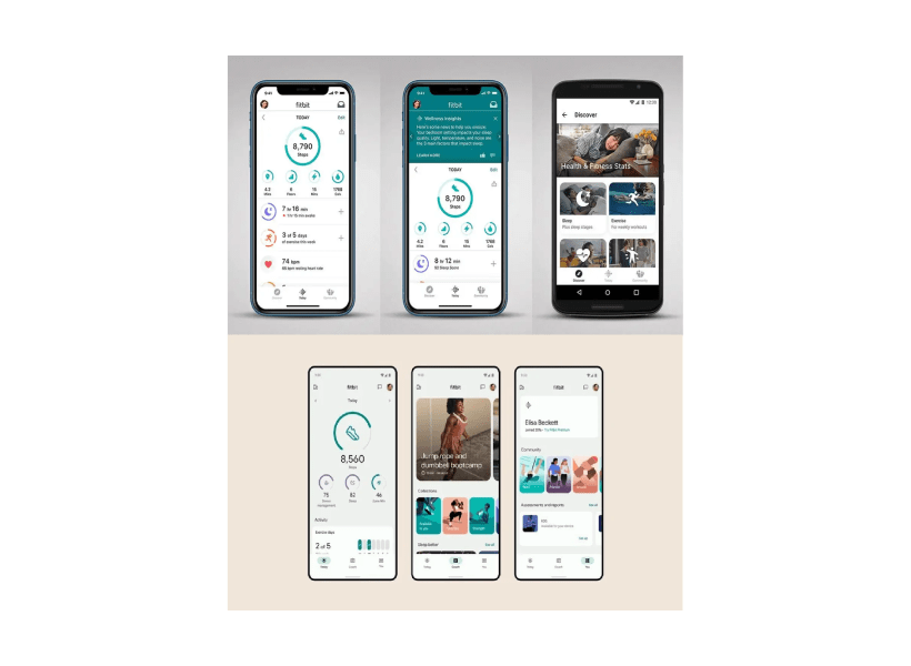 Fitbit step tracker app interface