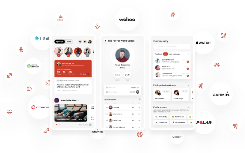 GoJoe team fitness challenge app interface