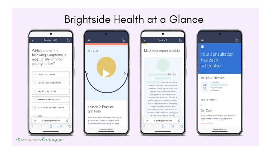 Brightside app interface