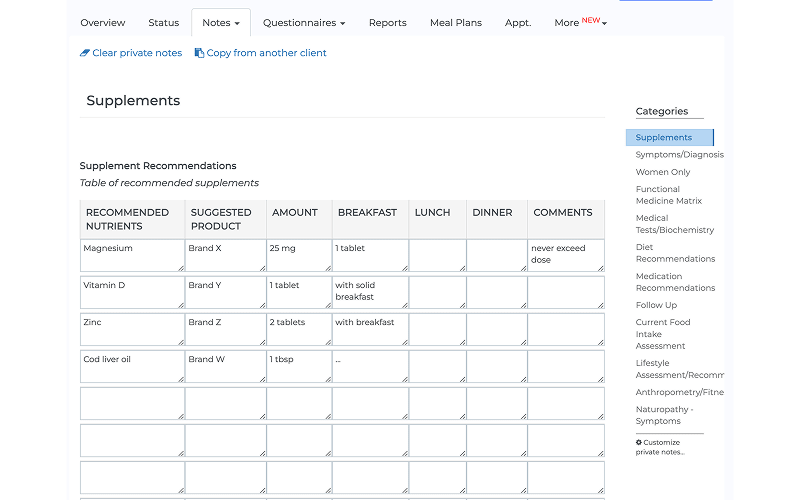 Capture écran application NutriAdmin