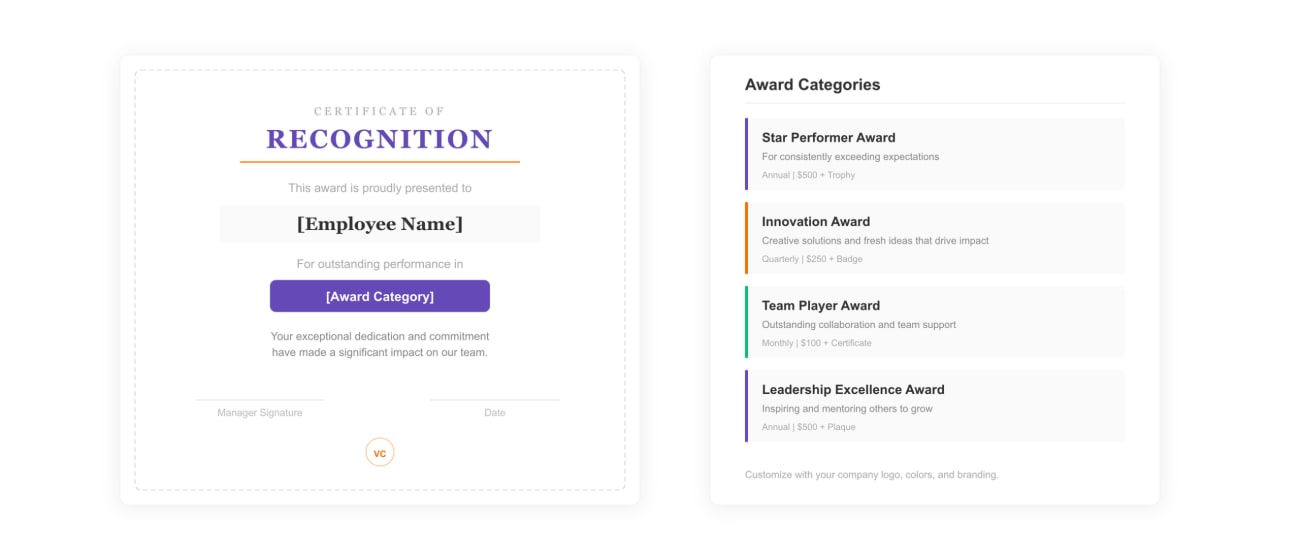 Employee Recognition Award Template