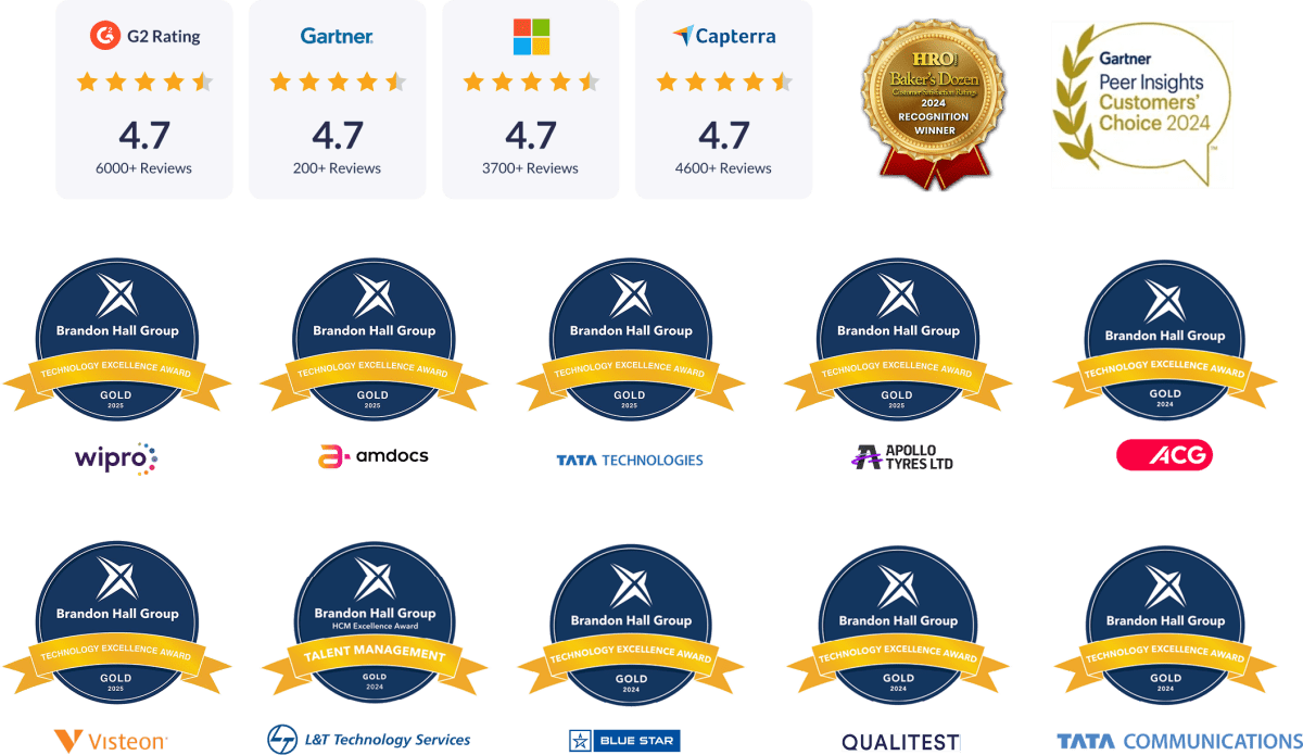 Vantage Circle awards and ratings — G2, Gartner, Capterra, Microsoft, Brandon Hall