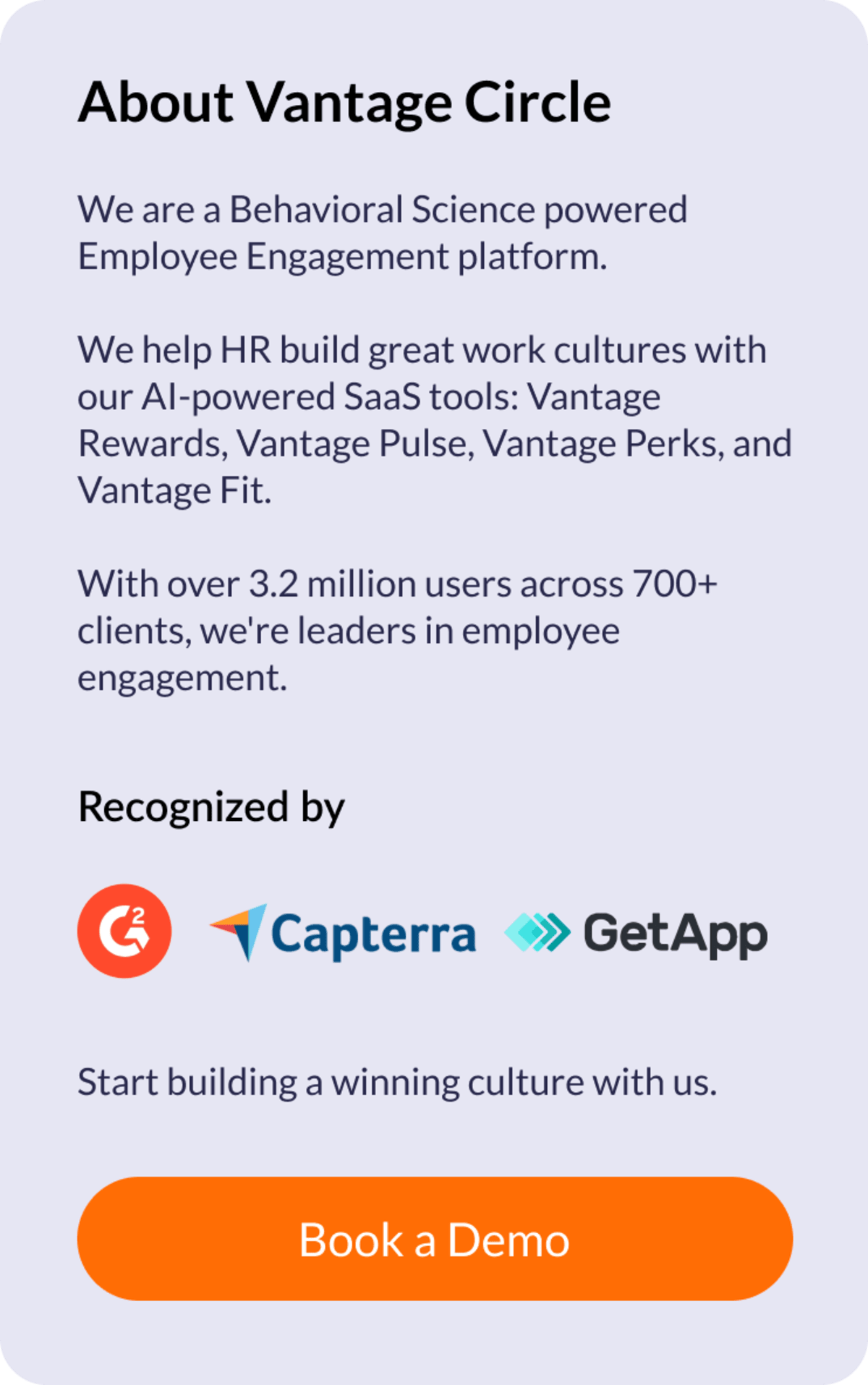 Vantage Circle — book a demo