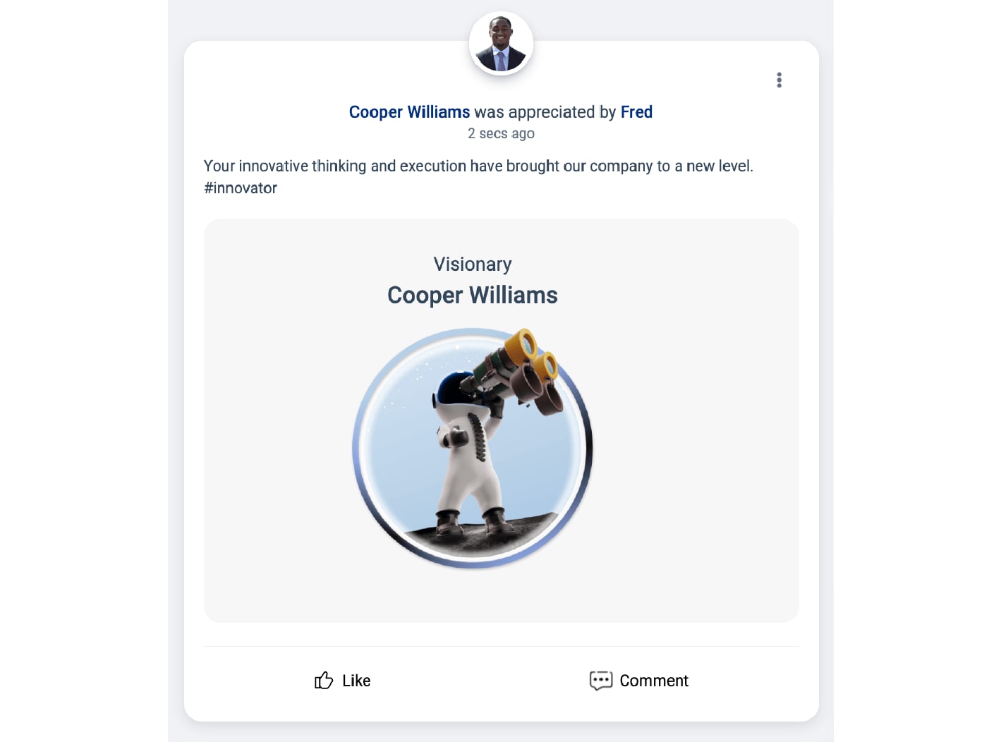 Vantage Rewards peer-to-peer recognition reinforcing positive employee attitudes