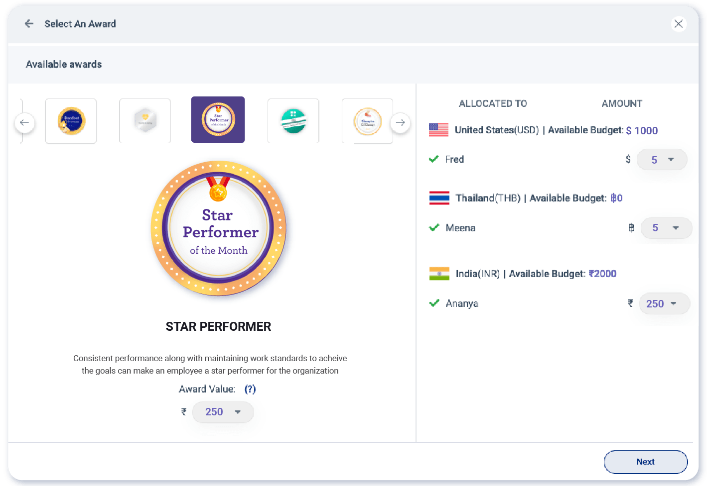 Vantage Circle employee rewards and recognition platform — greater global reach across 100+ countries
